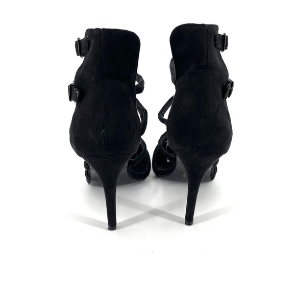 ALDO Black Suede Strappy Almond Toe Heel - Picture 5 of 7